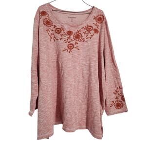 Woman Within Red Floral Top - Women's Plus Size 3X